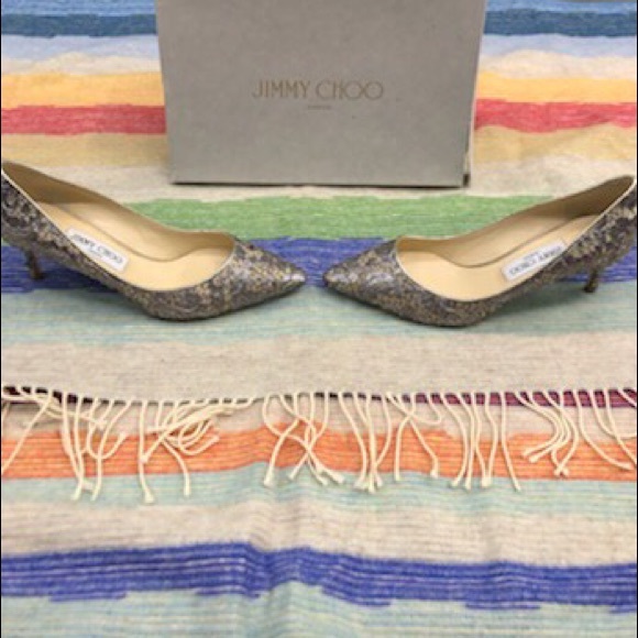 new jimmy choo silver romy 60 lace pumps - Picture 9 of 14